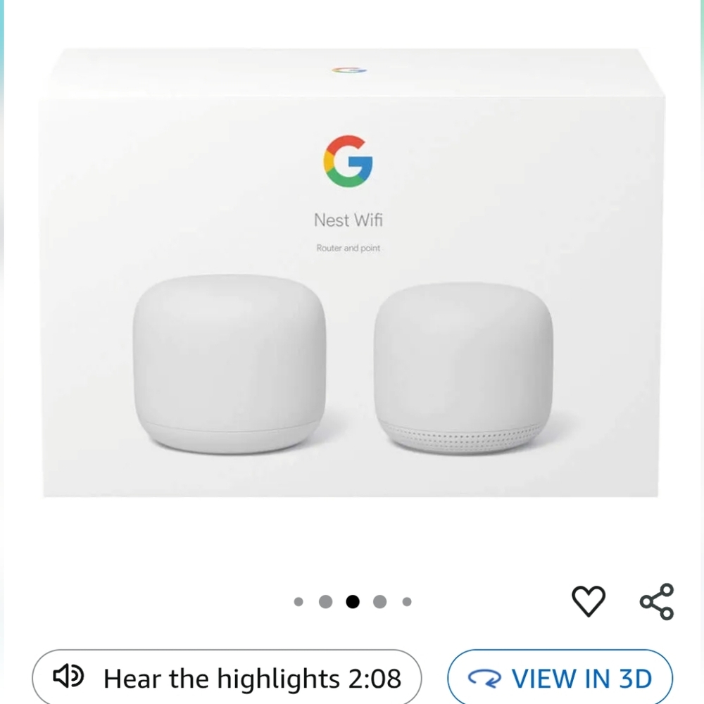 Google Nest WiFi Router With 1-Point WiFi Extender Smart Speaker
